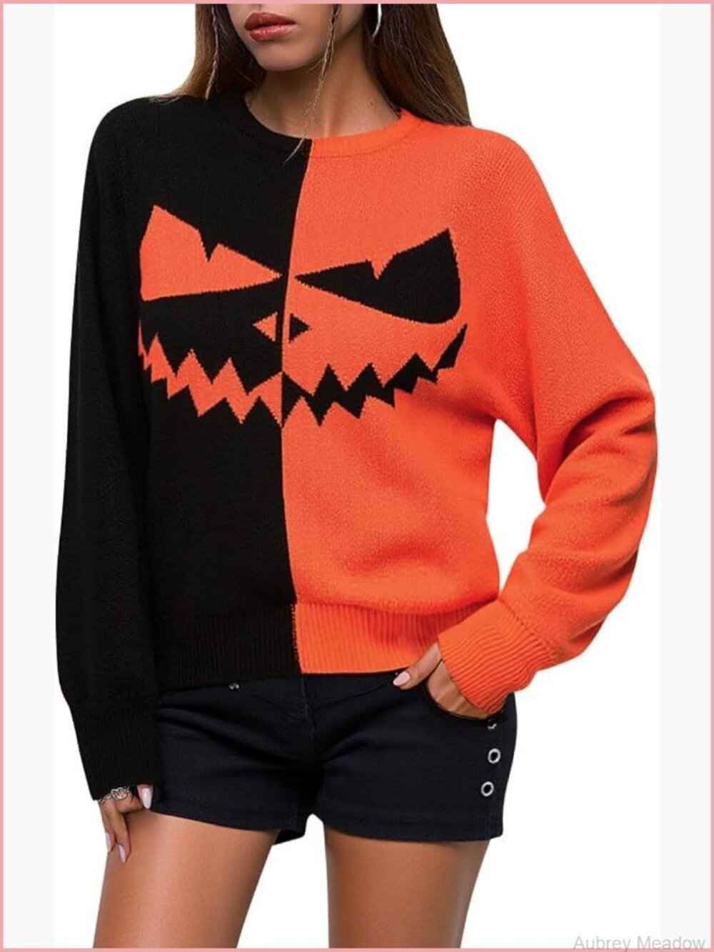 Skeleton Knit Sweater Crewneck Long Sleeve Halloween Pullover Tops
